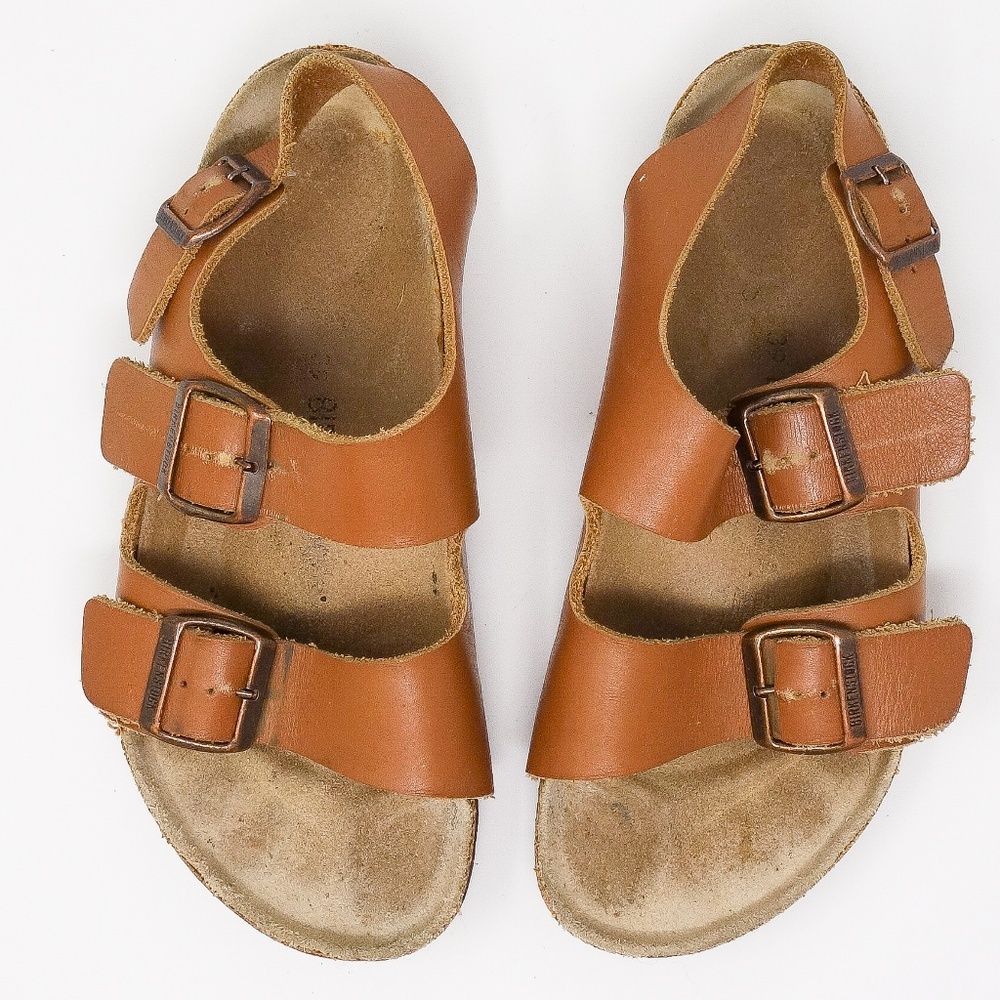 Tan Birkenstock Milano Ankle Strap Sz 8-9 Brown